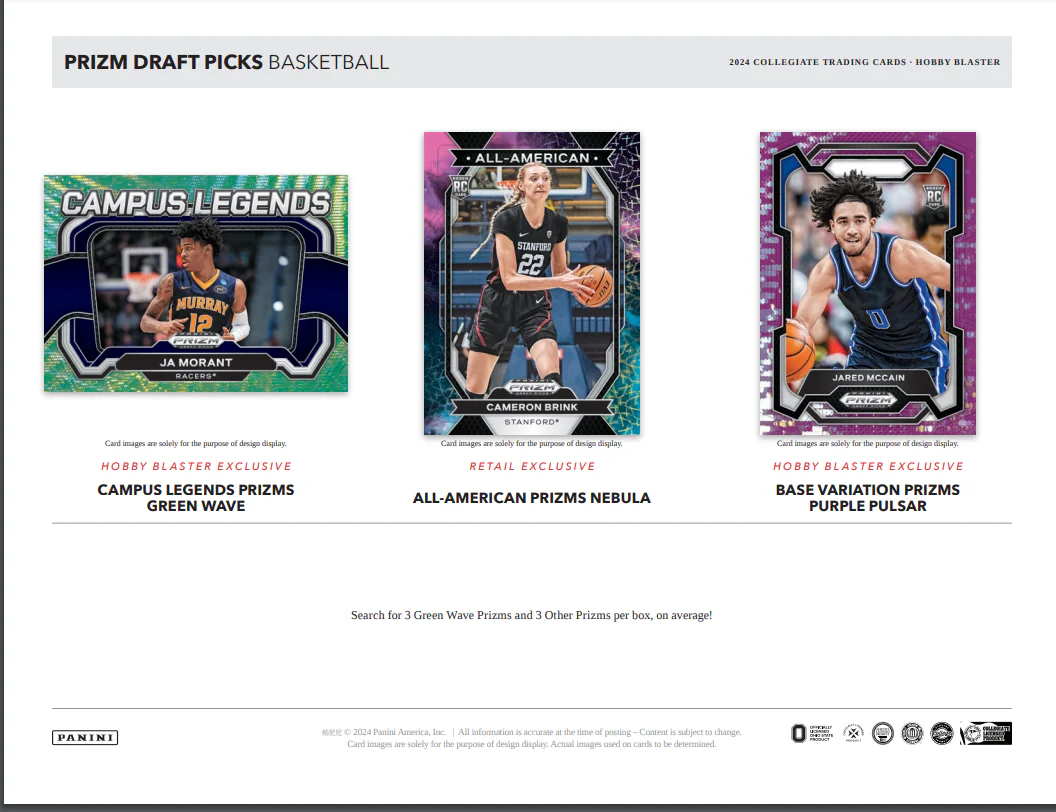 2024 Prizm Draft Picks Basketball Collegiate Hobby Blaster (Exclusive Green Wave Prizms!) - Image 7